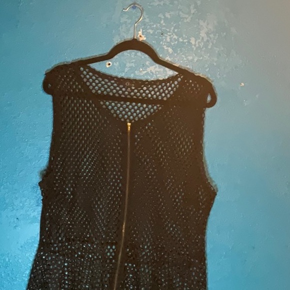 3x black peplum sleeveless net top - Picture 1 of 5
